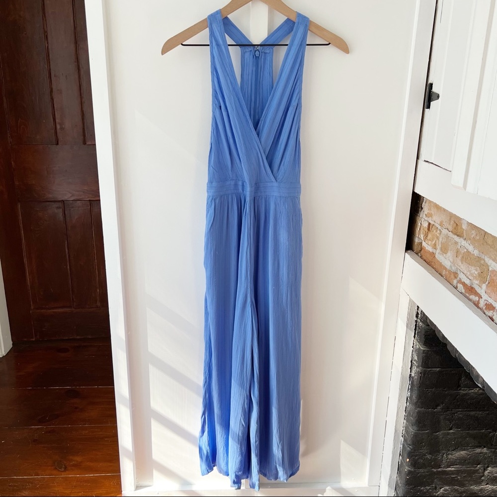 AMERICAN EAGLE blue tank jumpsuit